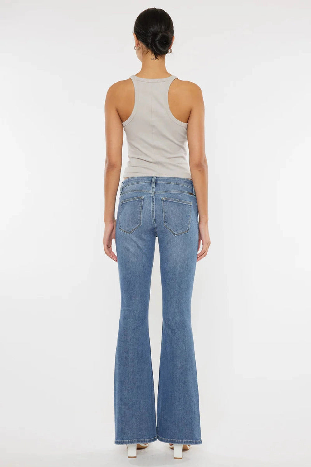Mid rise flare deals pants