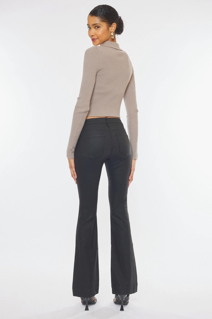 Black low online rise flare jeans